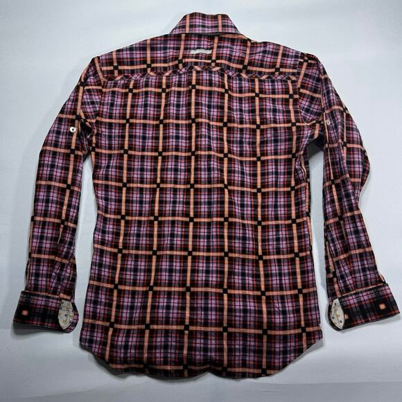 Bogosse Men's Long Sleeve Multicolor Plaid Button Up Dress Shirt - Size 2 (S) - Picture 2 of 5